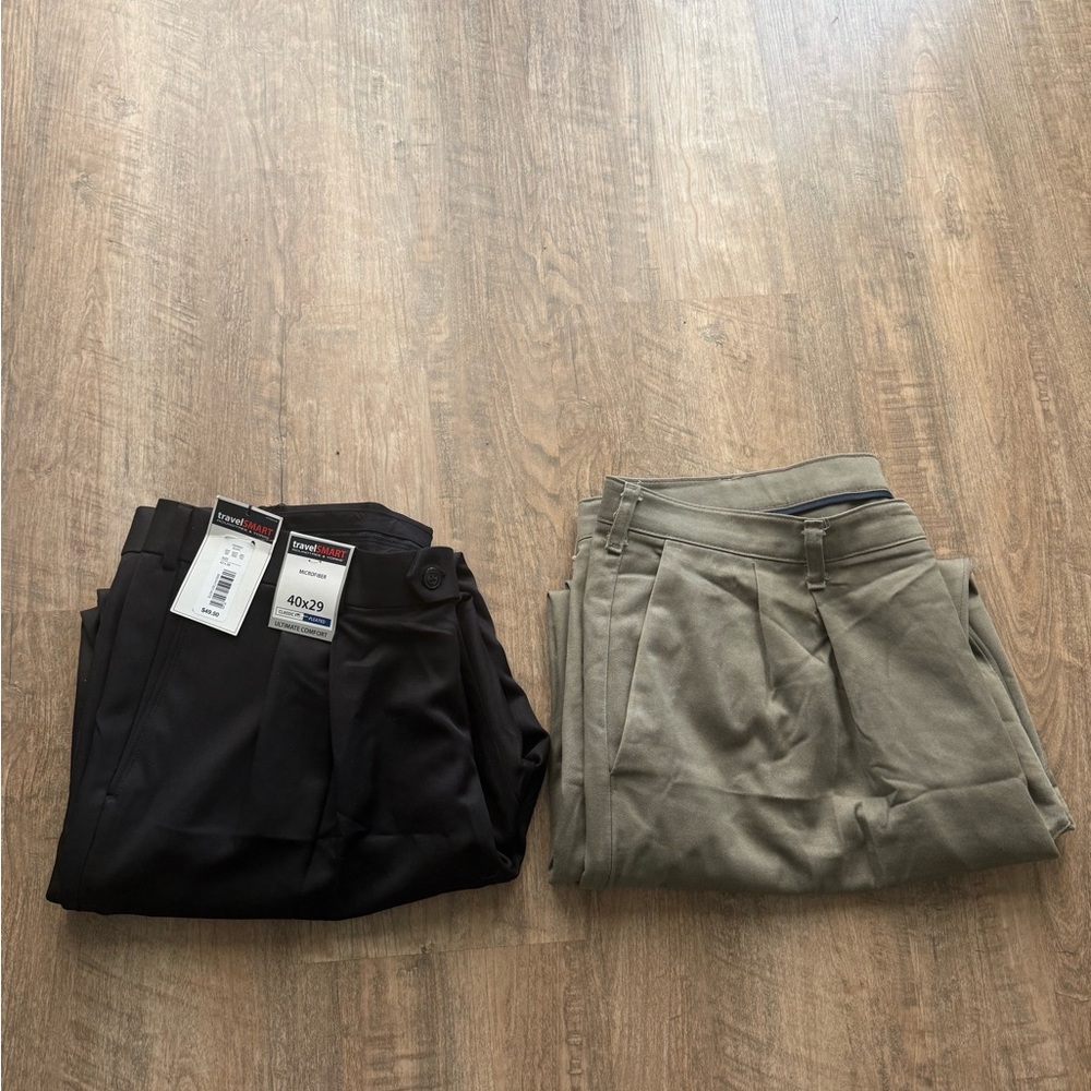 Men's Black Dress Pants - Travel smart round tree and yorke